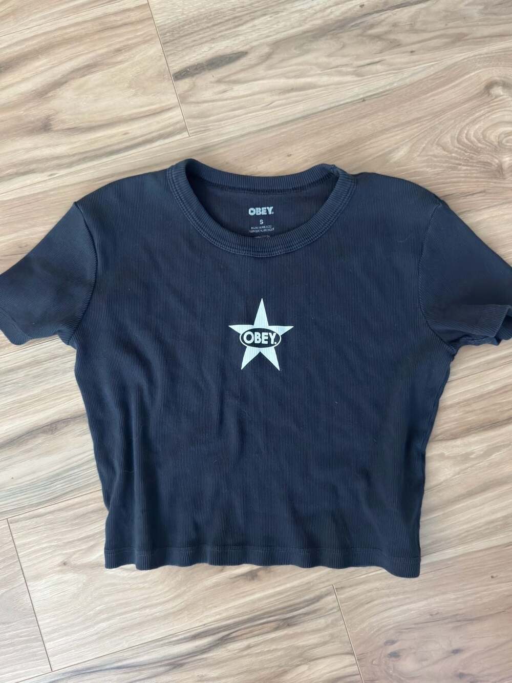 Obey Ribbed Knit Star Logo Baby Tee